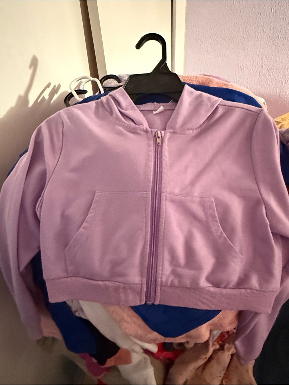 Girls' Lavender Zip-Up Hoodie Jacket - Kids Shirt & Top